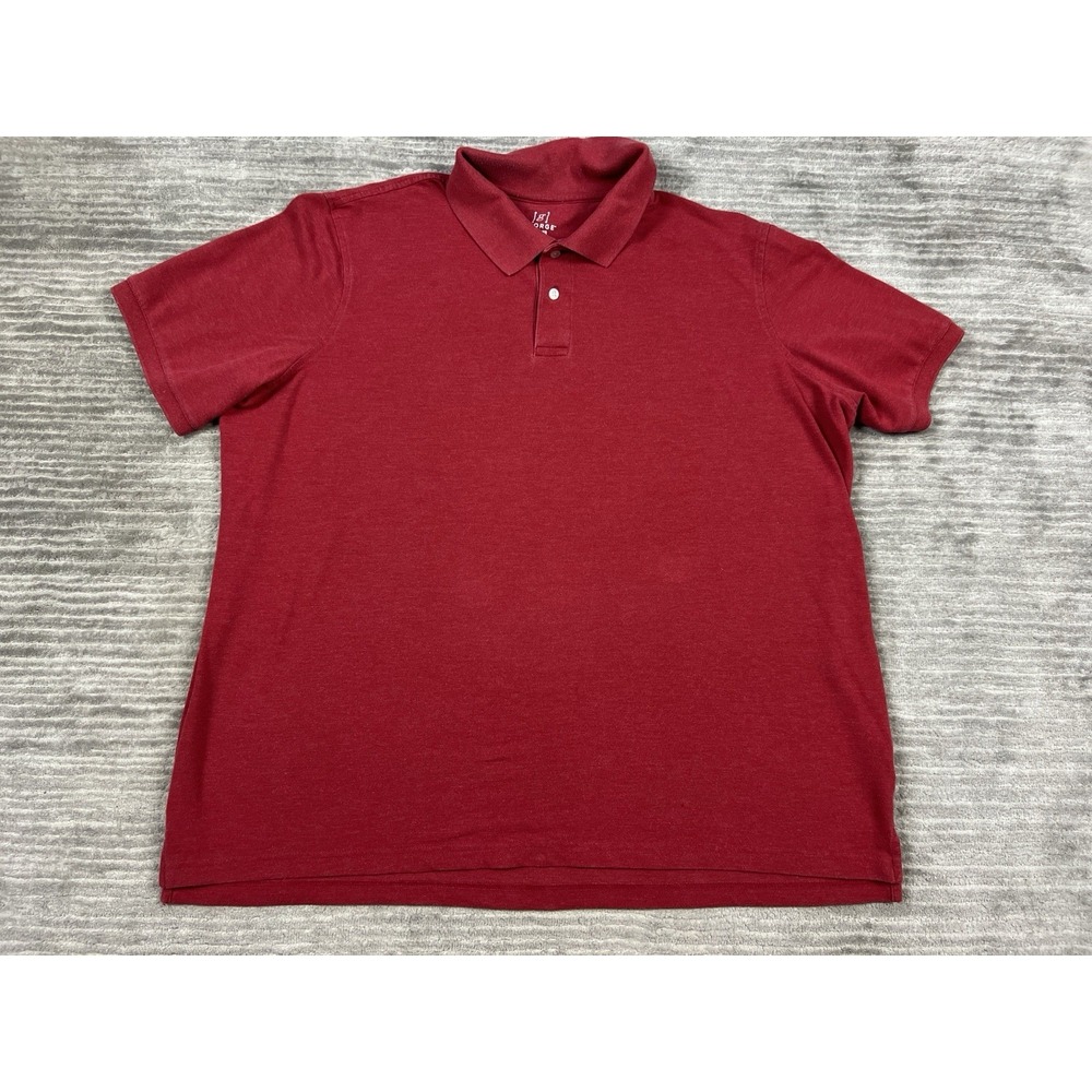 George Shirt Mens 2XL Red Polo‎ Short Sleeve Cotton Blend